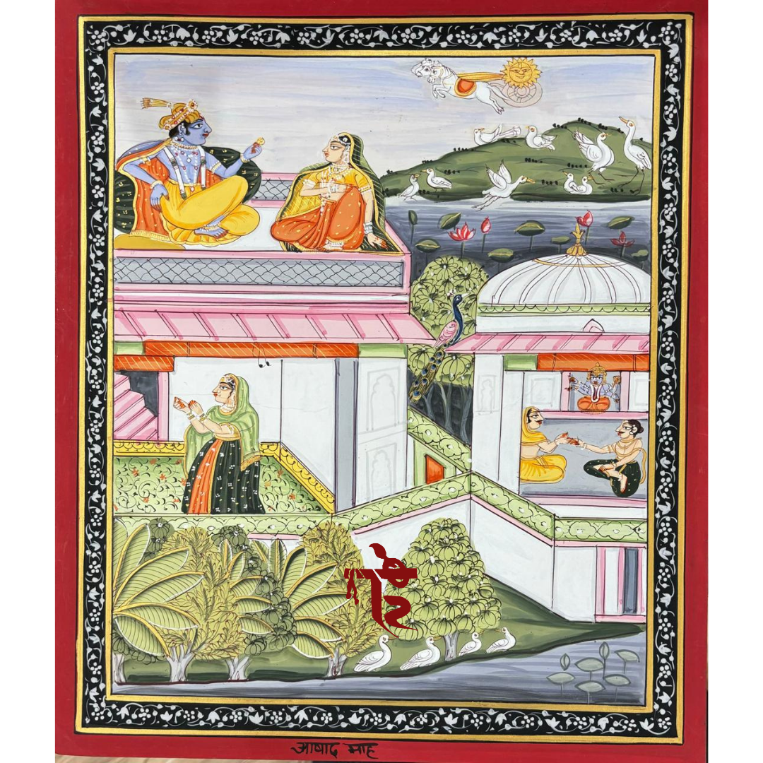 Barahmasa painting for Asadha, June to July